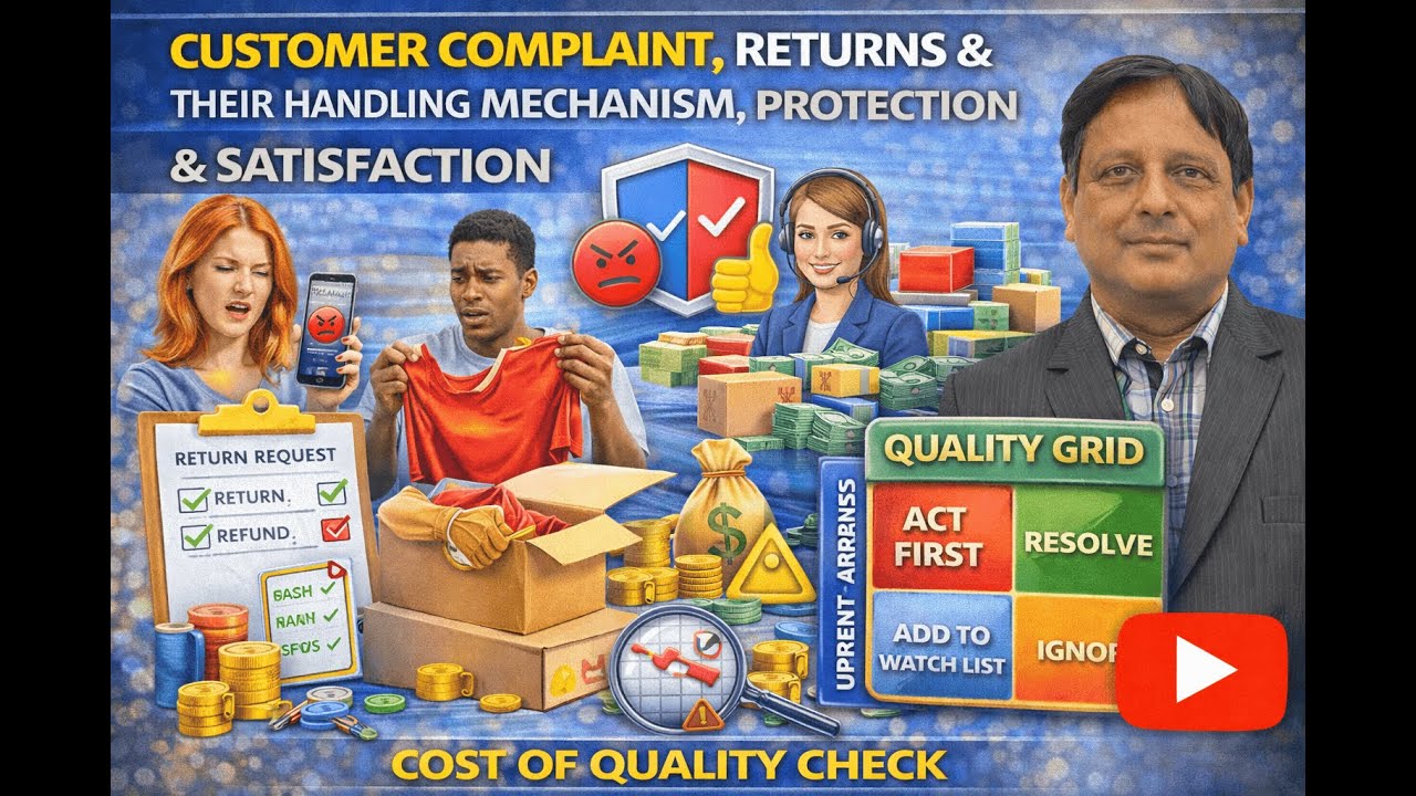 Customer complaint, returns &  their handling mechanism, protection & satisfaction, Quality Grid