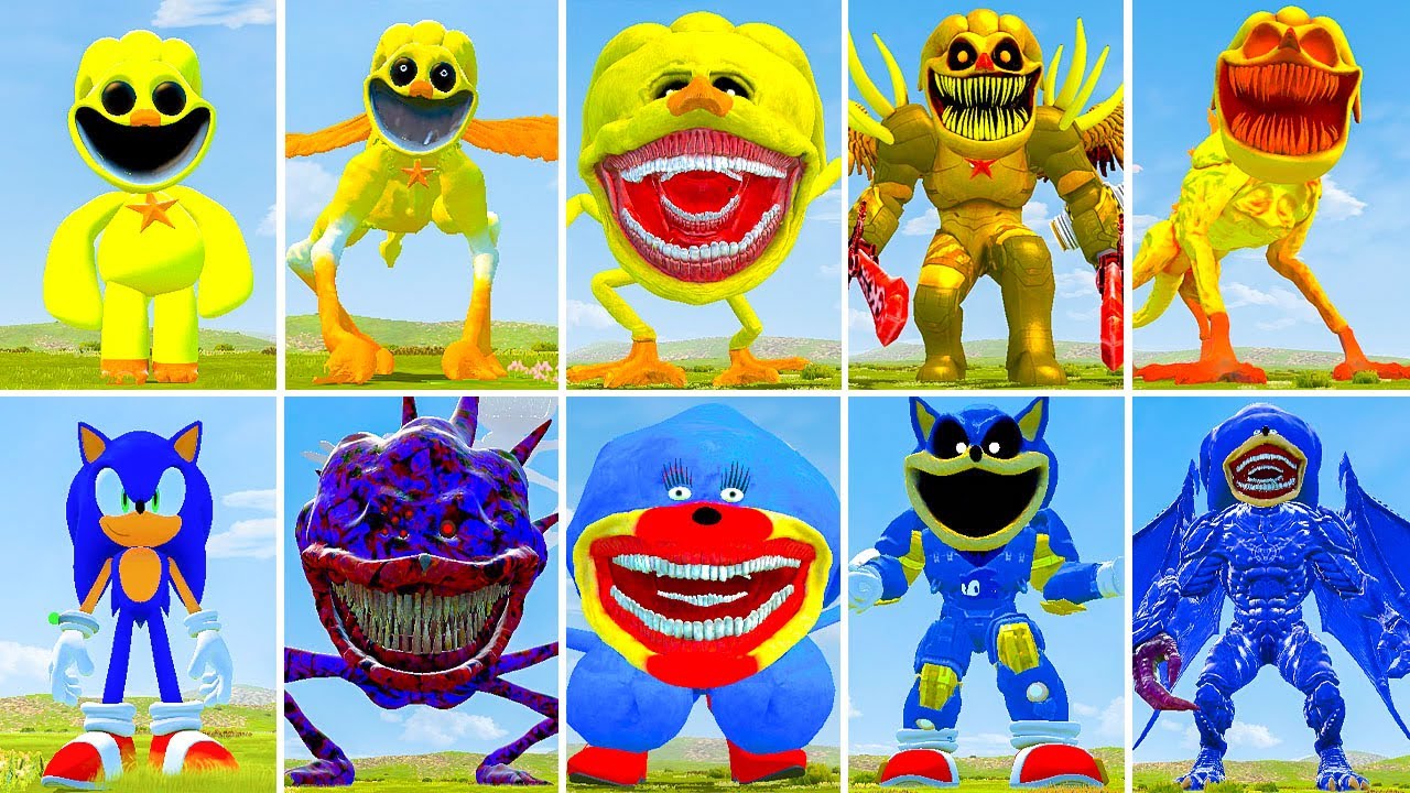 ALL NEW POPPY PLAYTIME3 VS MECHA TITAN CHICKEN VS ALL NEW SONIC BLUE VS MECHA SONIC in GARRY'S MOD!!