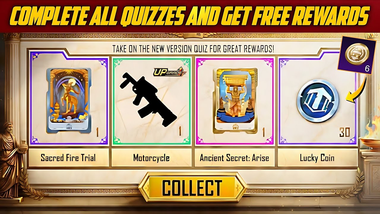 😱 Free Lucky Coins New Event | Complete All Quizzes Get Rewards | 4.4 New Trial Missions | PUBGM