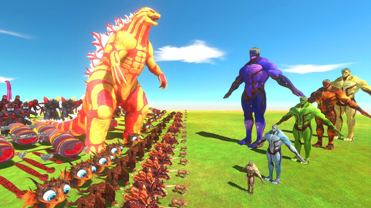 Armored Titan Of Evolution VS Armored Titanzilla Team - Animal Revolt Battle Simulator