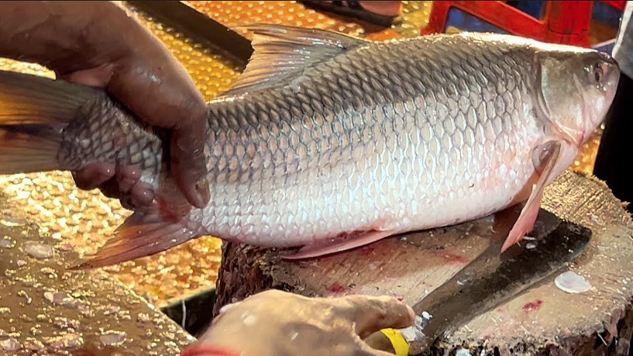 Amazing Cutting Skills | Big Rohu Fish Cutting By Expert Cutter man