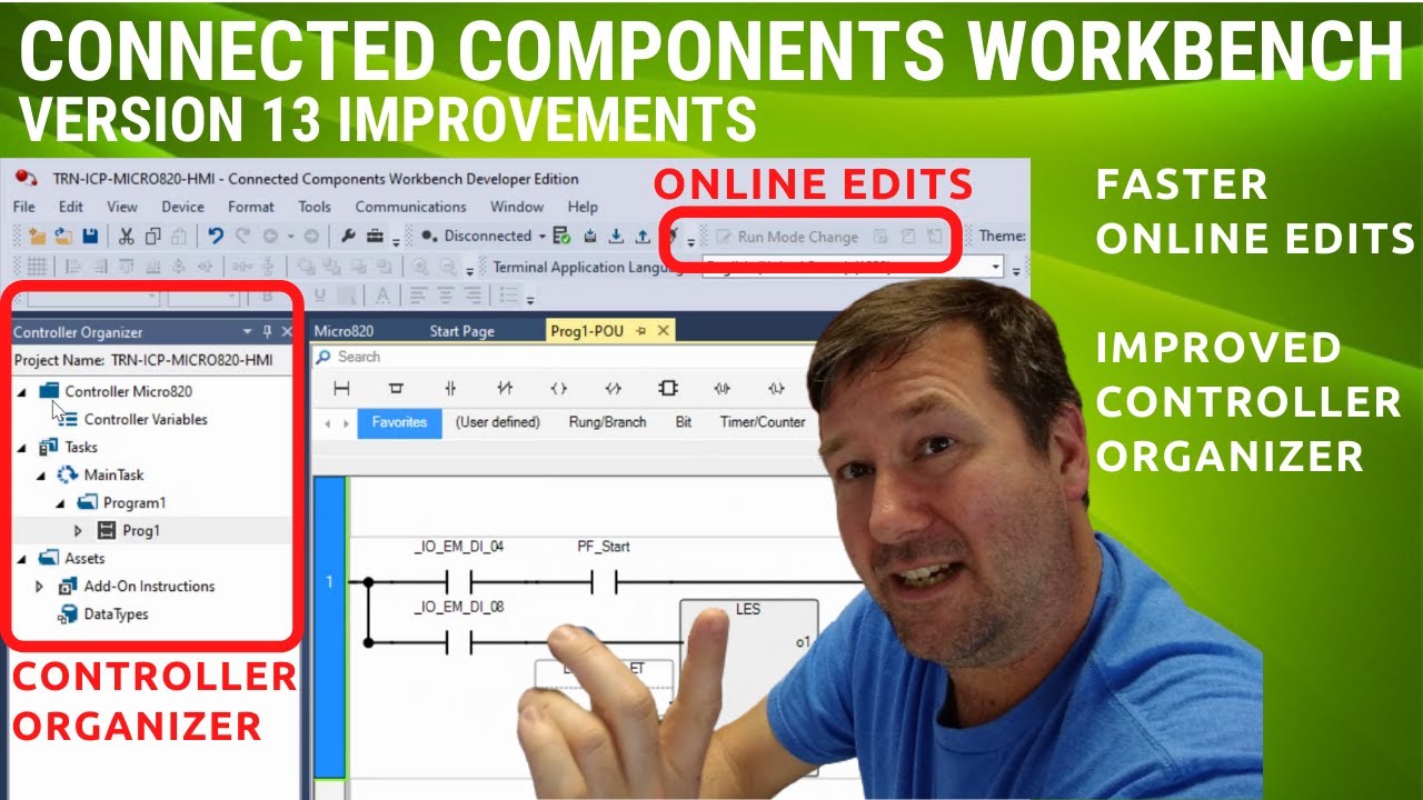 New in Version 13 of Connected Components Workbench. Fast Online Edits