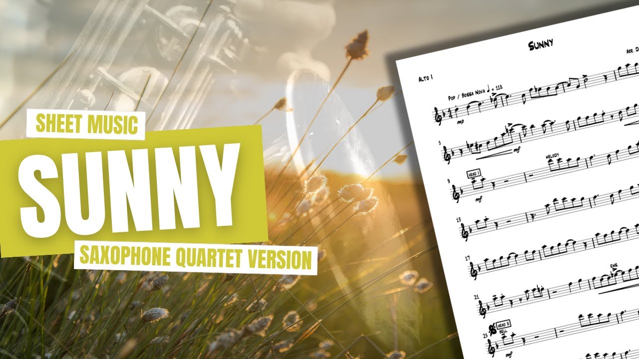 Sunny (Saxophone Quartet) - play along with sheet music!🙂✌️