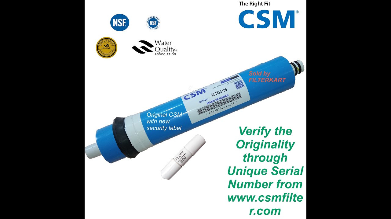 CSM RO Membrane with new Security features and How to fit By Filterkart.com