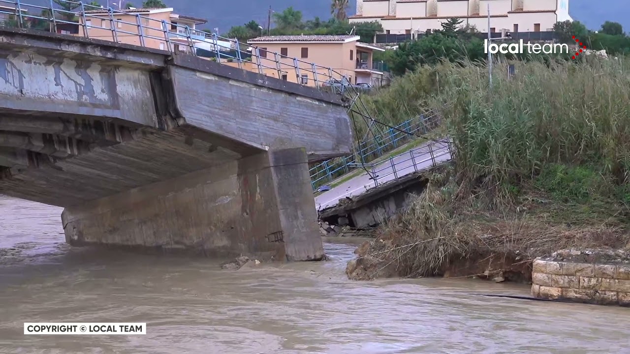 Maltempo, crolla Ponte San Bartolomeo a Castellammare del Golfo