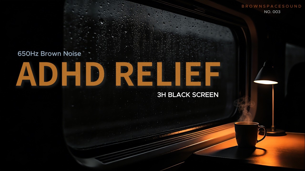 Train Cabin Brown Noise for Sleep (3 Hours) | 夜間列車車廂的低頻環境音 | Black Screen (Flight 003)