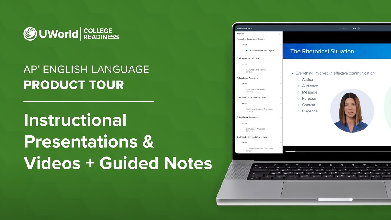 UWorld’s Course for AP® English Language Tour: Instructional Presentations & Videos + Guided Notes