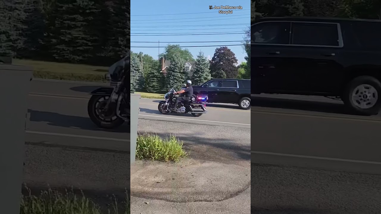 Moment Trump motorcade speeds away from rally shooting