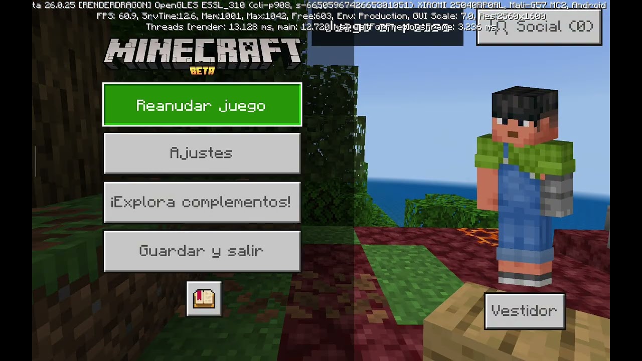Jugando Minecraft 
