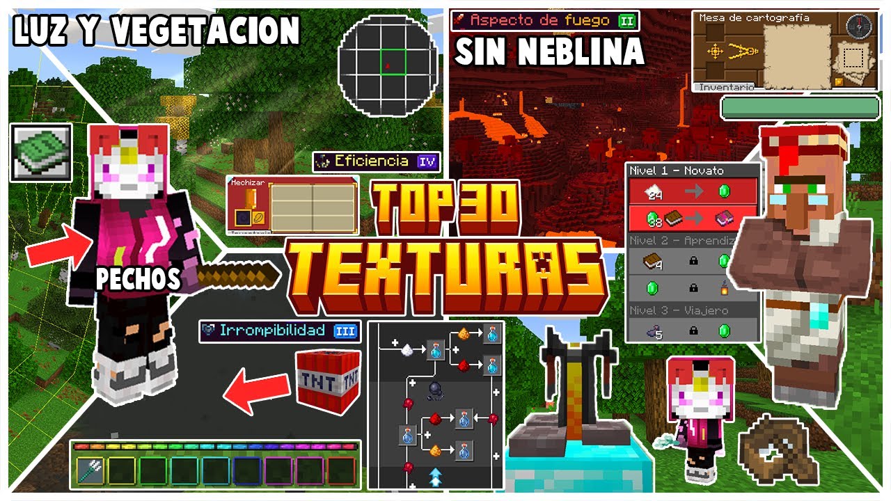 😱30 TEXTURAS &Uacute;TILES para MINECRAFT PE 1.21 - TEXTURAS para MINECRAFT BEDROCK!