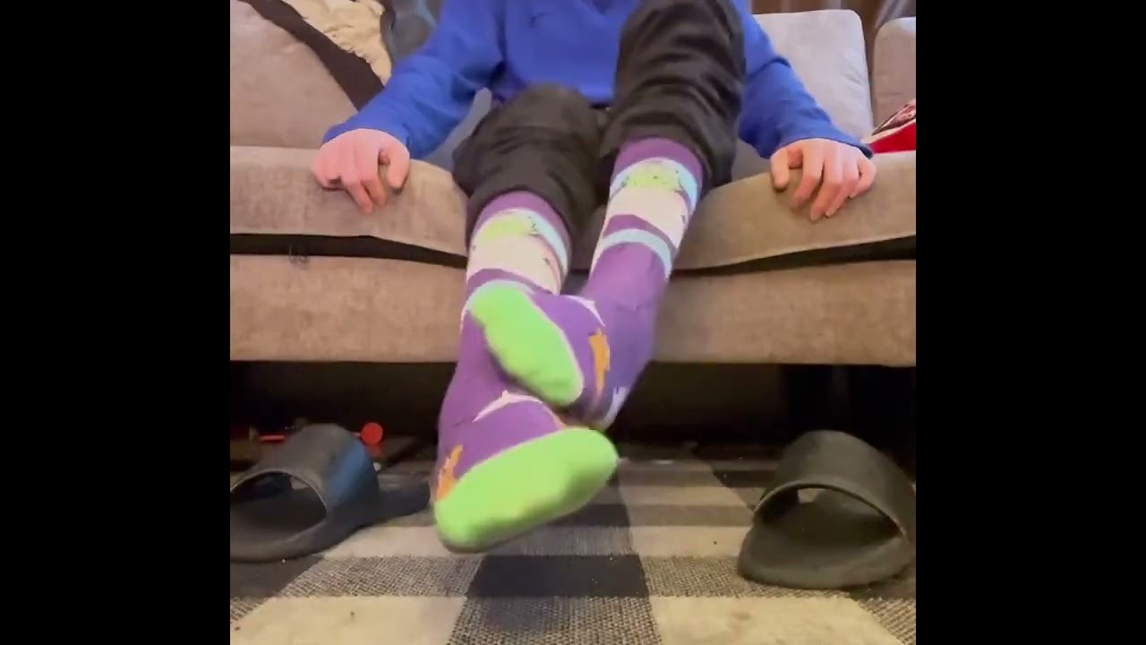 Socked feet tease