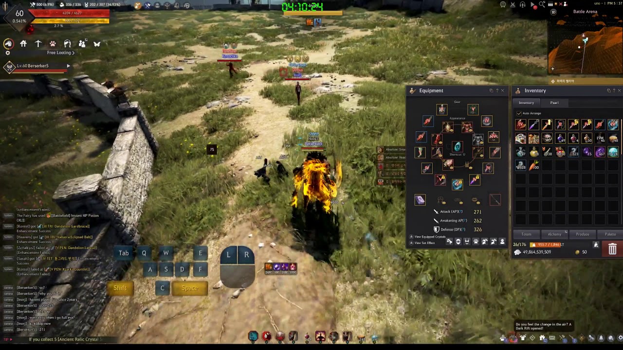 Black Desert Online Berserker Succession 271AP and 384 Accuracy VS 468DP and 790 Evasion