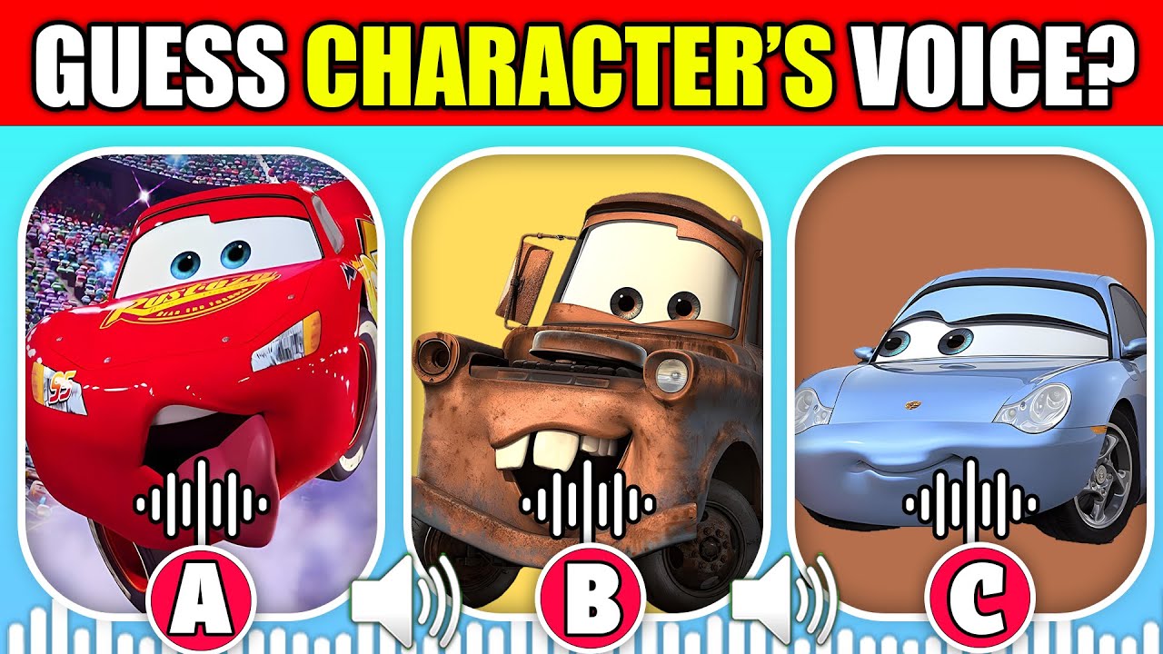 🔊Guess The Voice Quiz! | Pixar Cars Movie | Lightning McQueen, Sally Carrera, Mack, Mater, Guido