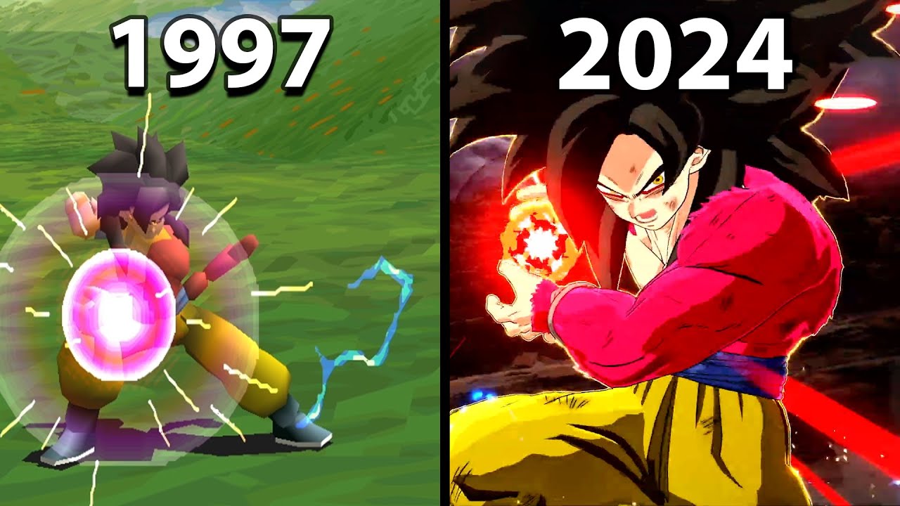 Evolution Of Super Saiyan 4 Goku Kamehameha X10 (1997-2024)