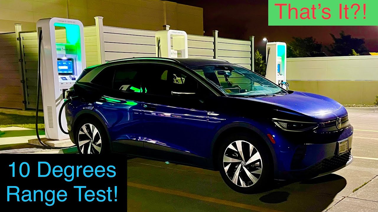 Volkswagen ID.4 75 MPH Cold Weather Range Test! How Far Can it Go in Cold Weather?