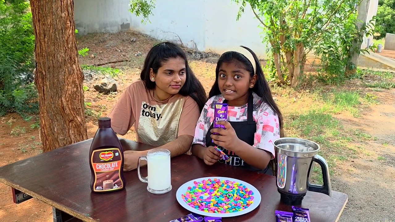 GEMS MILKSHAKE | Yummy Gems Chocolate Milkshake 😋 Kutty chef Diya 👩&zwj;🍳 cooking 🍳