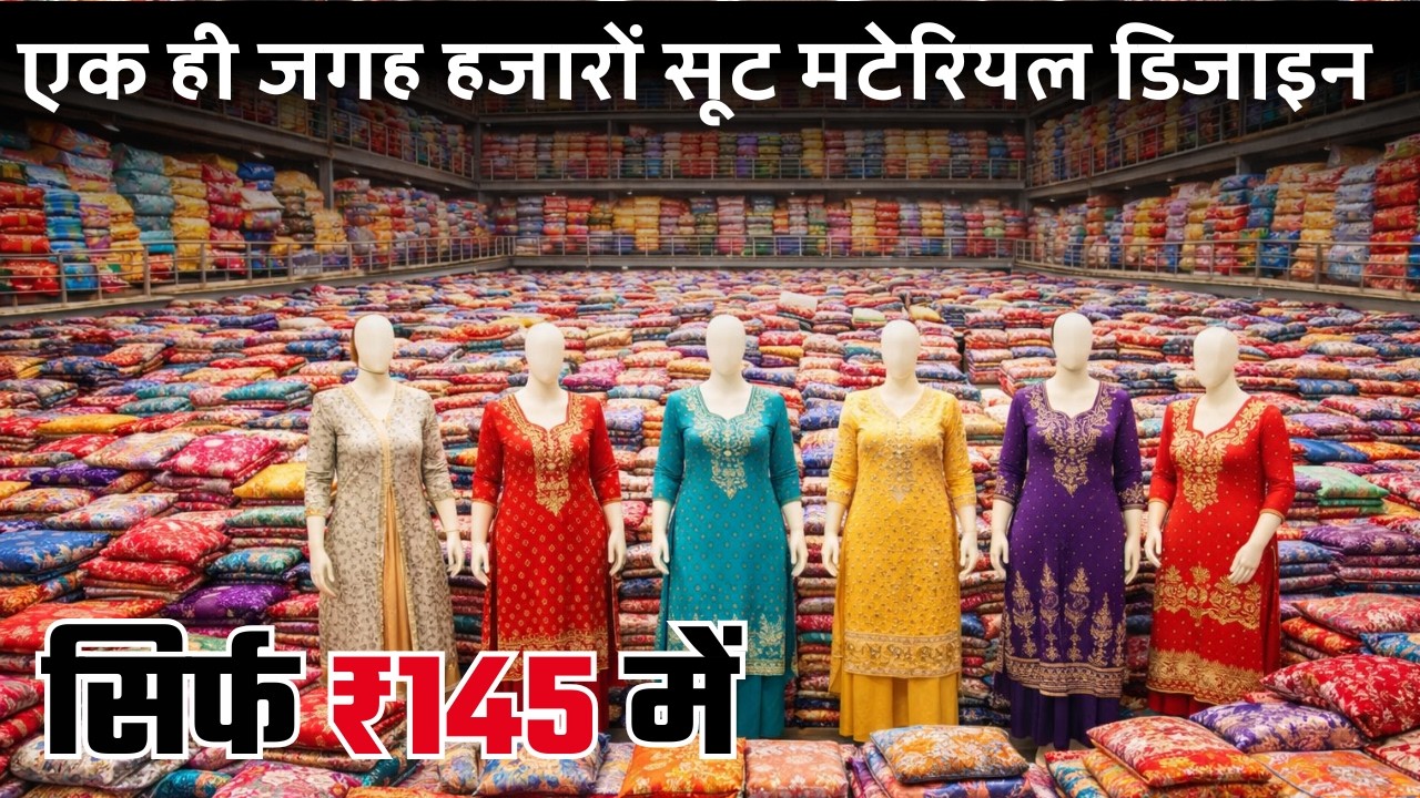 एक ही जगह हजारों सूट मटेरियल डिजाइन | ladies Suit Wholesale Market | Surat Suit Wholesale Market