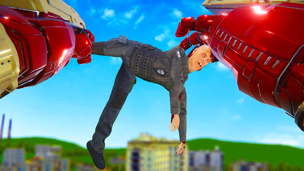 Using HULK Buster Suit to Torture Ragdolls - Bonelab Mods Gameplay