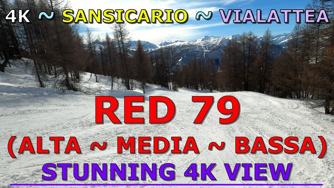 Sansicario Italy Skiing ⛷️ Red 79 Alta, Media & Bassa | Vialattea Milky Way 4K GoPro ❄️ 2026