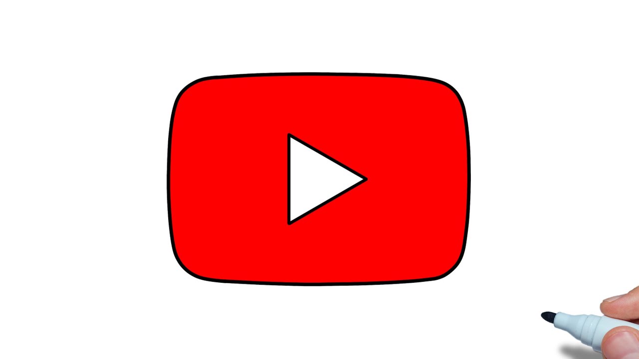 How to draw YouTube Logo easy | Drawing YouTube logo tutorial