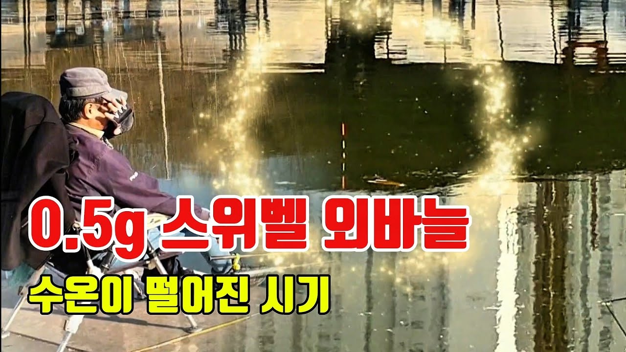 0.5g 스위벨 외바늘. 수온이 떨어진 시기 낚시