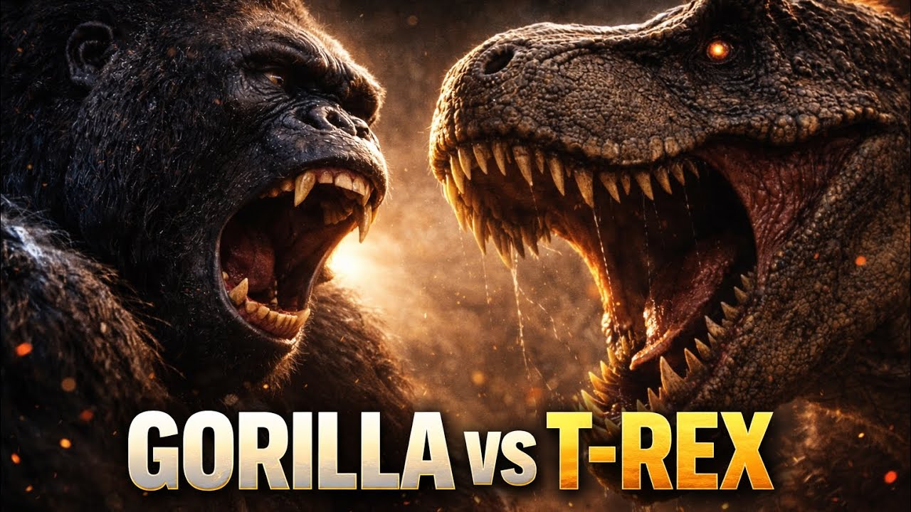 T-Rex Attack… Gorilla Mass Comeback 😱 | 3D Animationàz