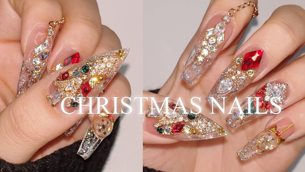 Рождественский Нейл Арт🎄❤ Мгновенное наращивание ногтей ✨ Гелевые ногти ㅣ Наращивание ногтей