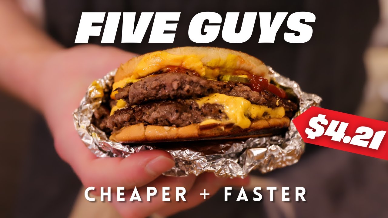 Make Five Guys Grilled-Cheese Burger: CHEAPER and FASTER