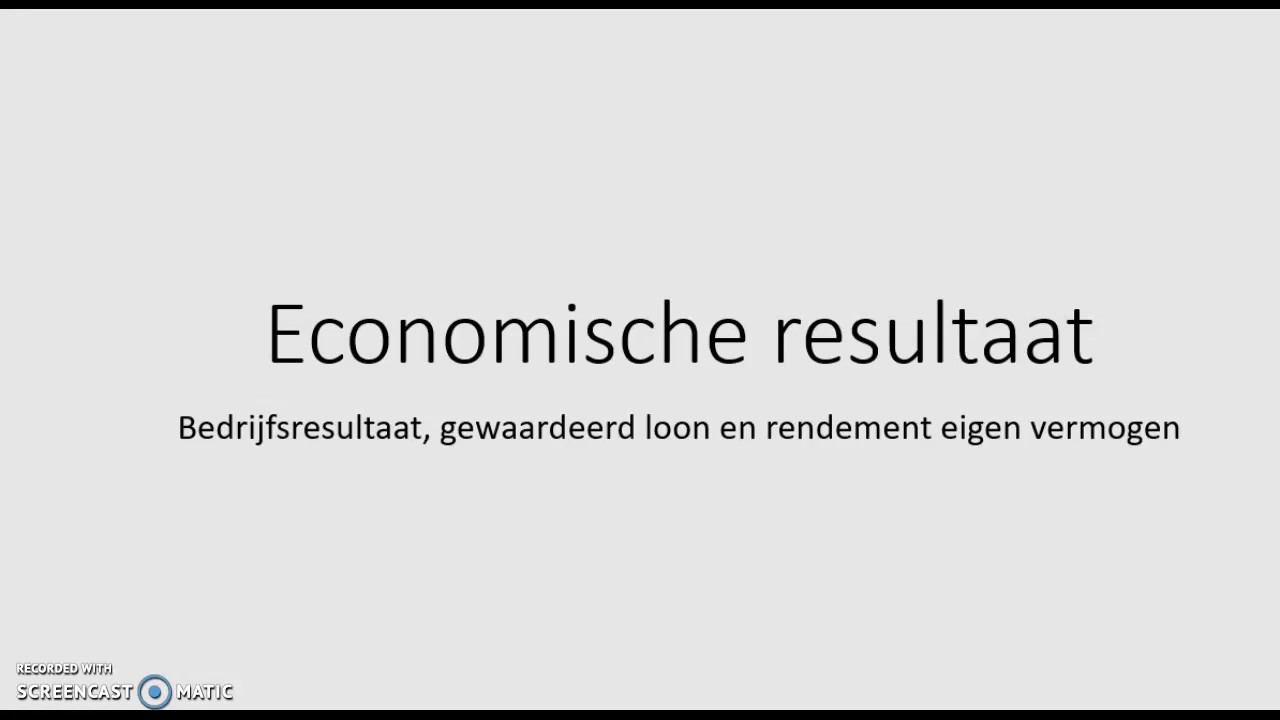 Economisch resultaat bedrijfsresultaat