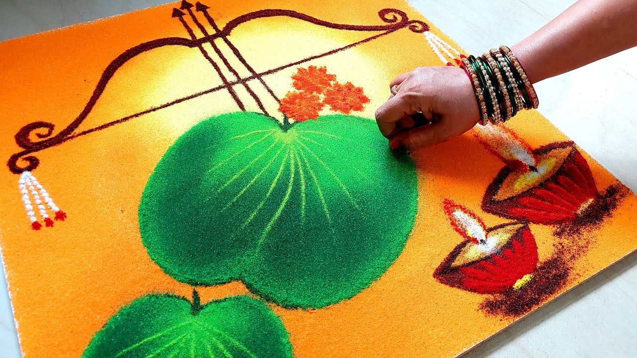 Poster Rangoli For Dussehra | दसरा रांगोळी | Vijayadashmi Rangoli | Dasara Special Rangoli Designs