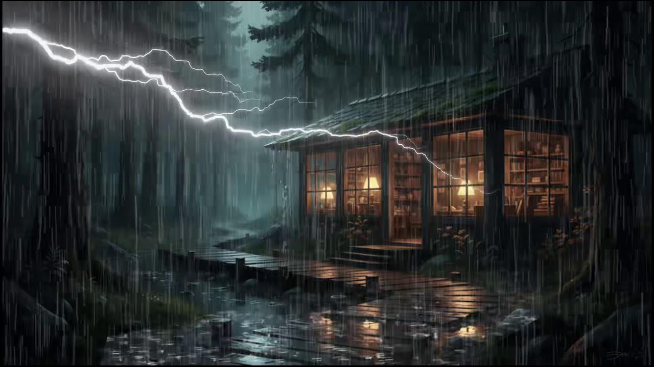 Cozy Forest Cabin in Rain 🌧 | Calm Rain Ambience for Deep Sleep, Relaxation, and Rain Therapy