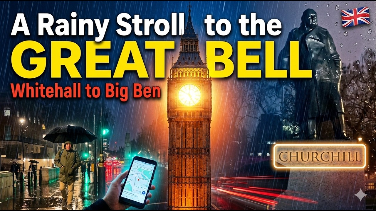 A Rainy Stroll to the Great Bell: Whitehall to Big Ben 🌧️🔔