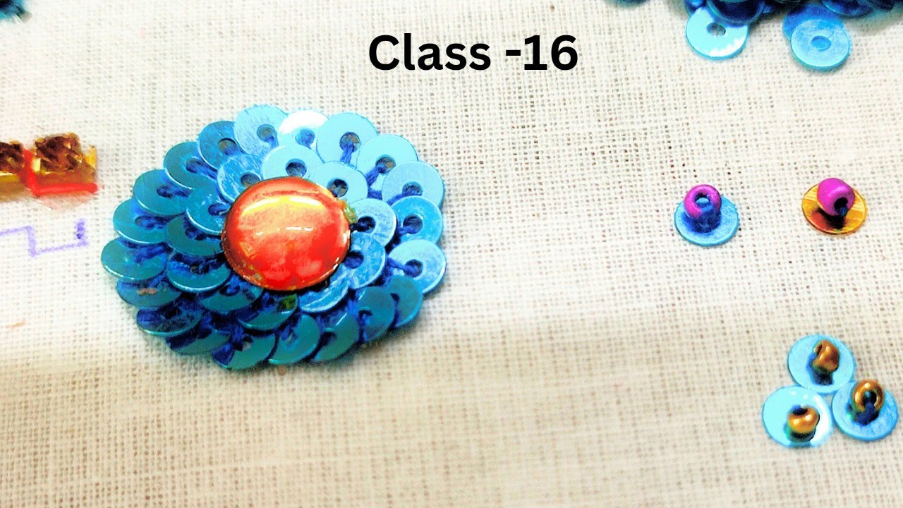 Aari class-16 sequence flower design,Aari embroidery