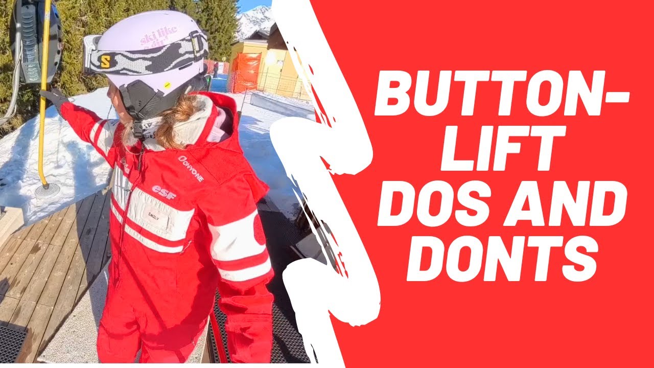 How to take the button lift when skiing and what to do if you fall