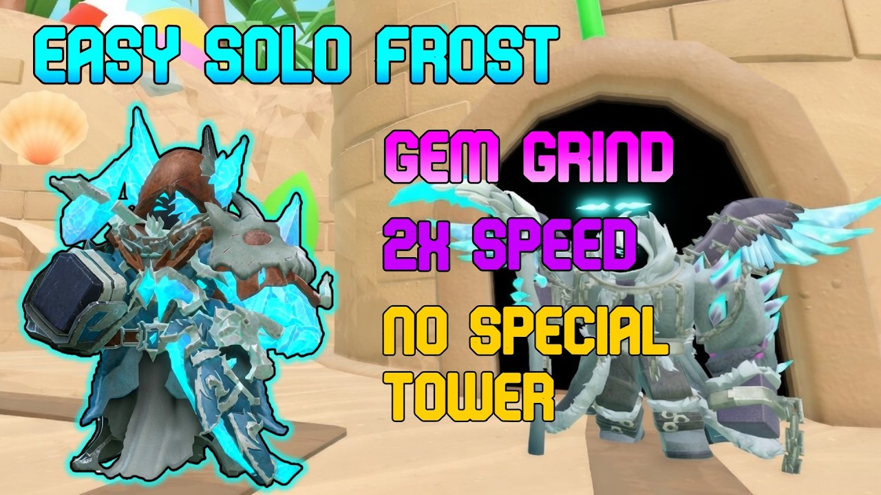 EASY SOLO FROST MODE FARM FOR Gem/Coins/Crate GRIND - 2x Speed Full Guide | Tower Defense Simulator