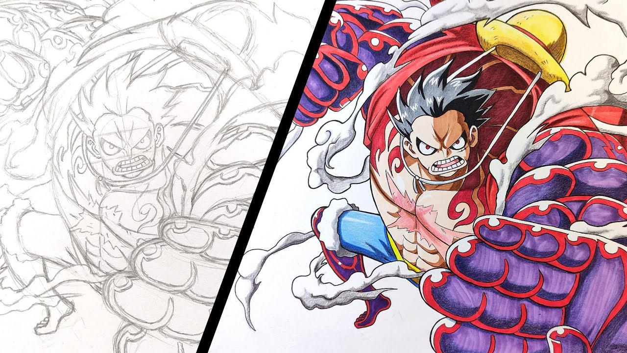Как рисовать Luffy Gear 4 - [One Piece]