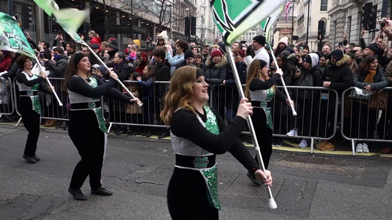 London New Year's Day Parade Marshall University Marching Thunder Band plays 'Don't Stop Believing'