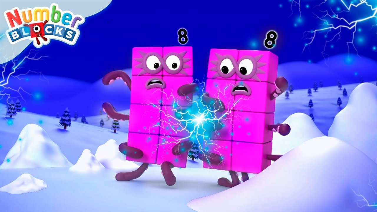 Números Dobro! 🟨🟨 | Aprenda a contar de dois em dois | 12345 | Numberblocks em Português