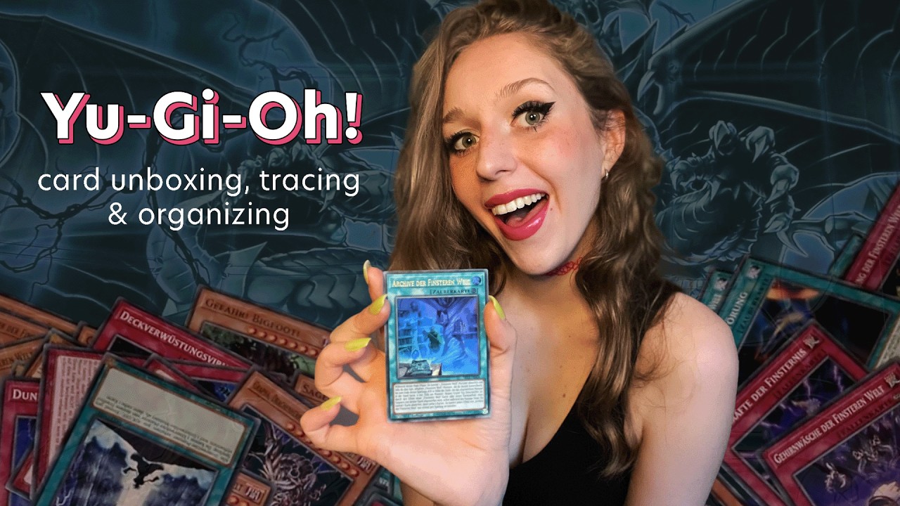 ASMR Yu-Gi-Oh💥Deck Unboxing, Card Tracing + Reading (German)