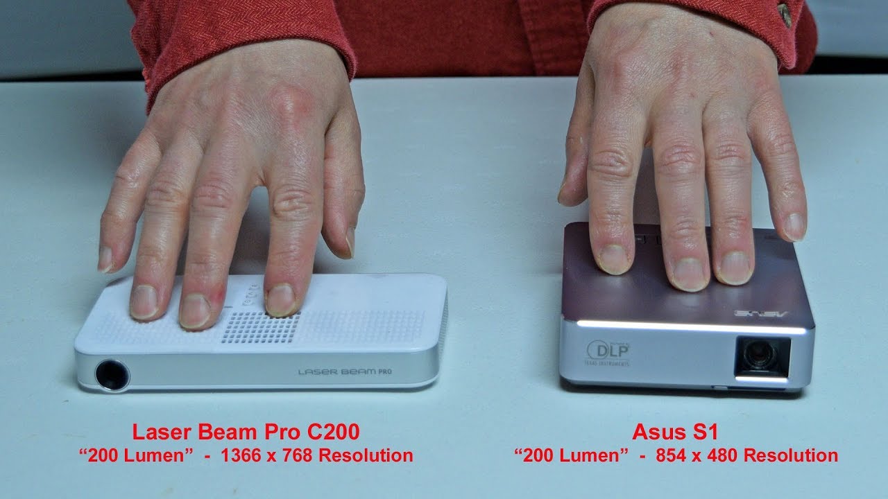 Projector Comparison: Laser Beam Pro C200 vs Asus S1 pico projector (Side by Side Review)
