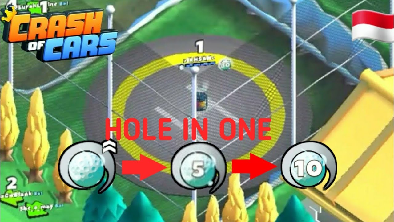 Cara mendapatkan lencana hole in one | Crash of cars indonesia | Crash of cars Tutorial #2