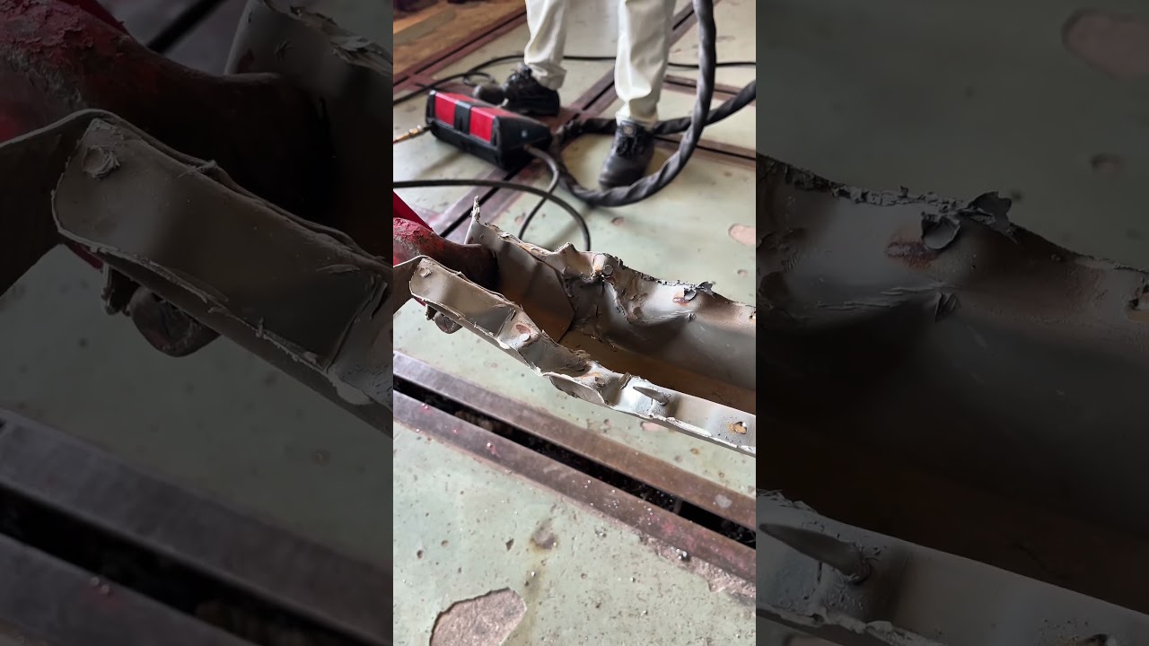 &ldquo;Bent Chassis Rail? Straightened Back Like Factory with This Method!&rdquo; #carrepair #ซ่อมรถ