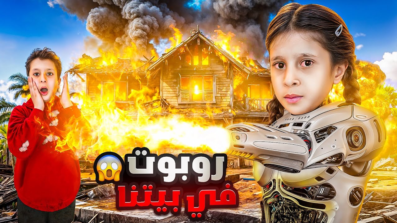 لقينا ‏روبوت قدام باب البيت وعشنا معه ليوم كامل😱 صرعنا ￼وفلسنا￼ 😩 عذب مها