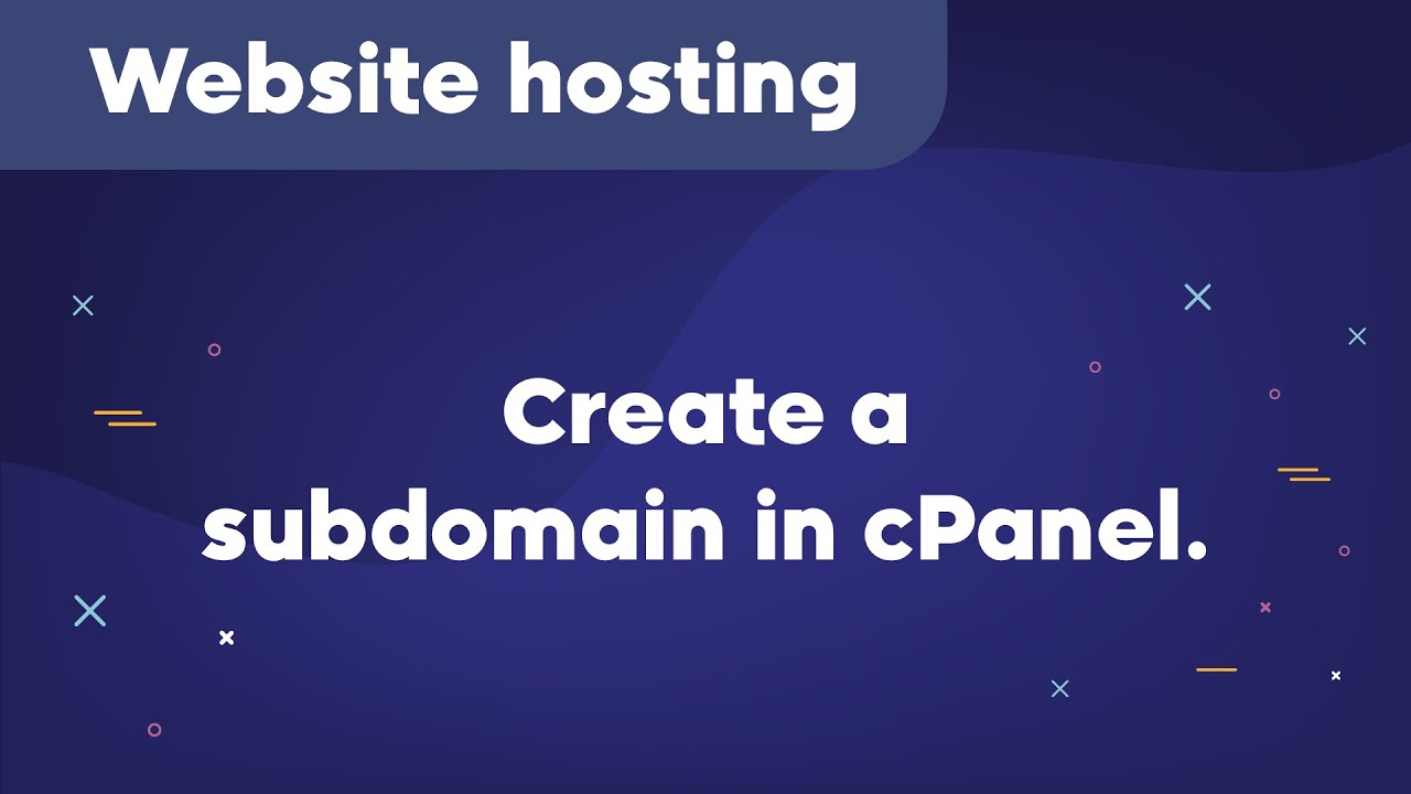 How to create a subdomain in cPanel.