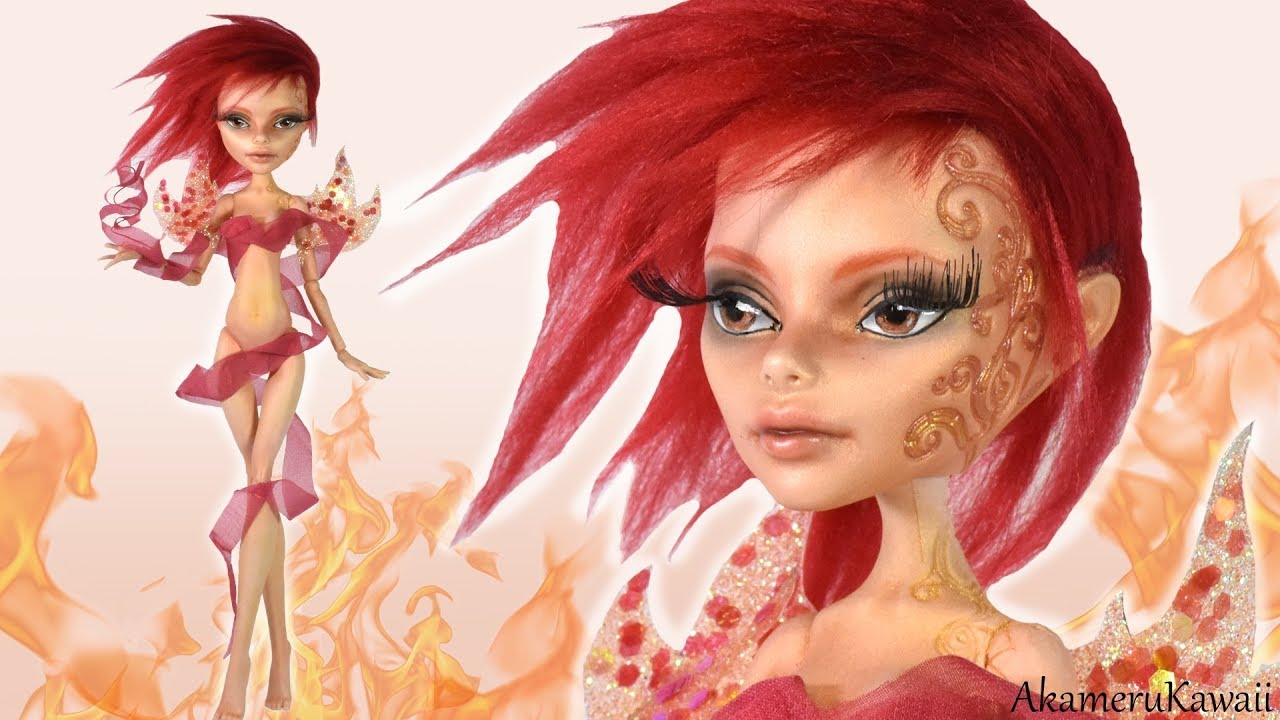How to: Fire Nymph / Fire Fairy Doll - Monster High Repaint Tutorial