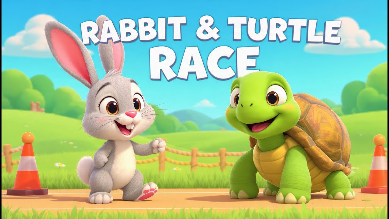 Rabbit & Turtle Best Friends Race | Fun Animal Poem for Kids | Learning Friendship