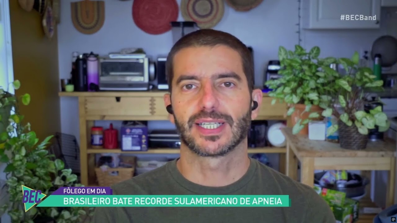 Marcio Tatagiba na Band - Recordista Continental de apneia fala sobre sua historia e rotina.