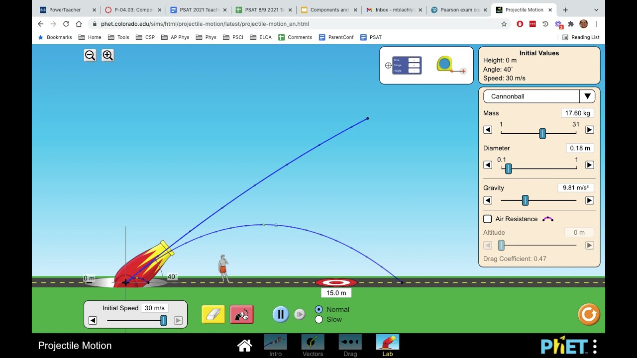 Projectile Simulator at PhET
