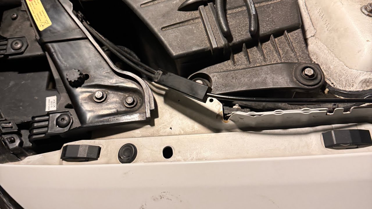 BMW 2009 328i e92 3 series hood latch interior inner cable replacement