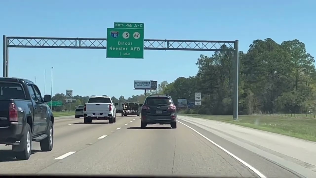 Driving I-10 to Scarlet Pearl casino D'Iberville, MS